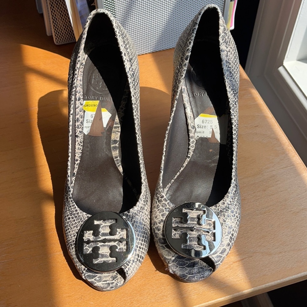 Tory Burch snakeskin wedges